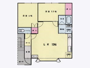 1号室と3号室の間取り図